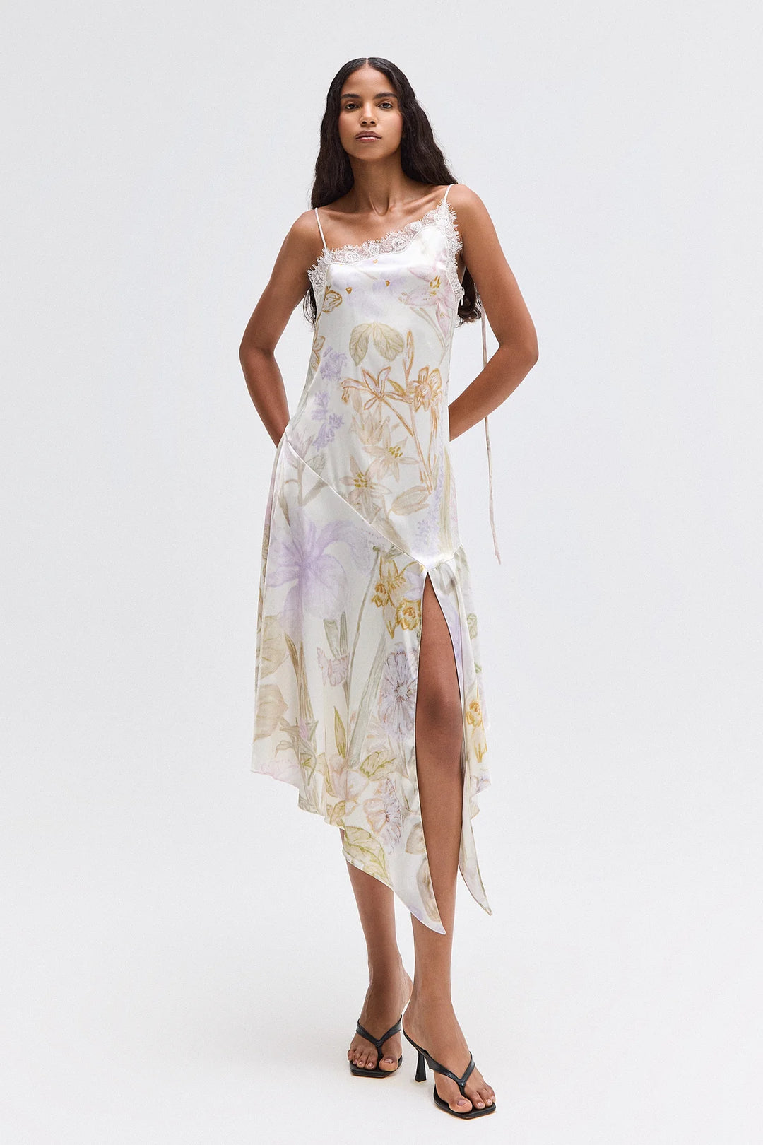 Asymmetrical floral print dress Capo Couture Asymmetrical floral print dress Capo Couture